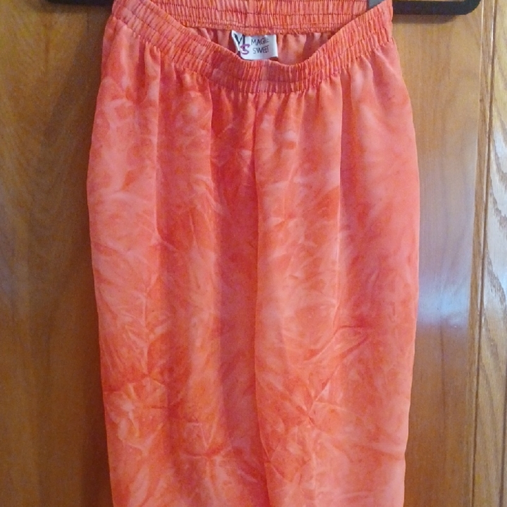 Orange Midi Pencil Trousers for Casual Wear